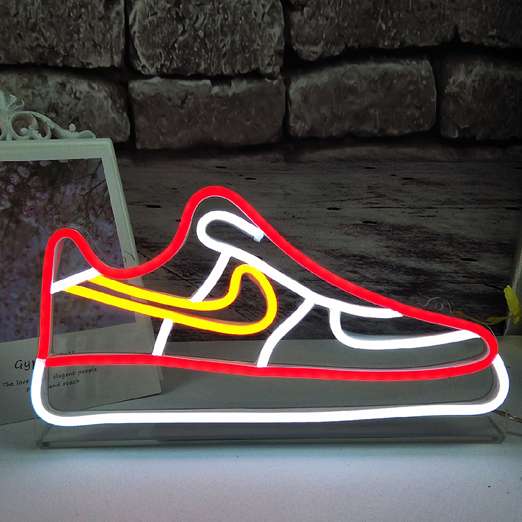 LED Neon Signs Shoes sneakers White Red Yellow by Flex-Neon.com