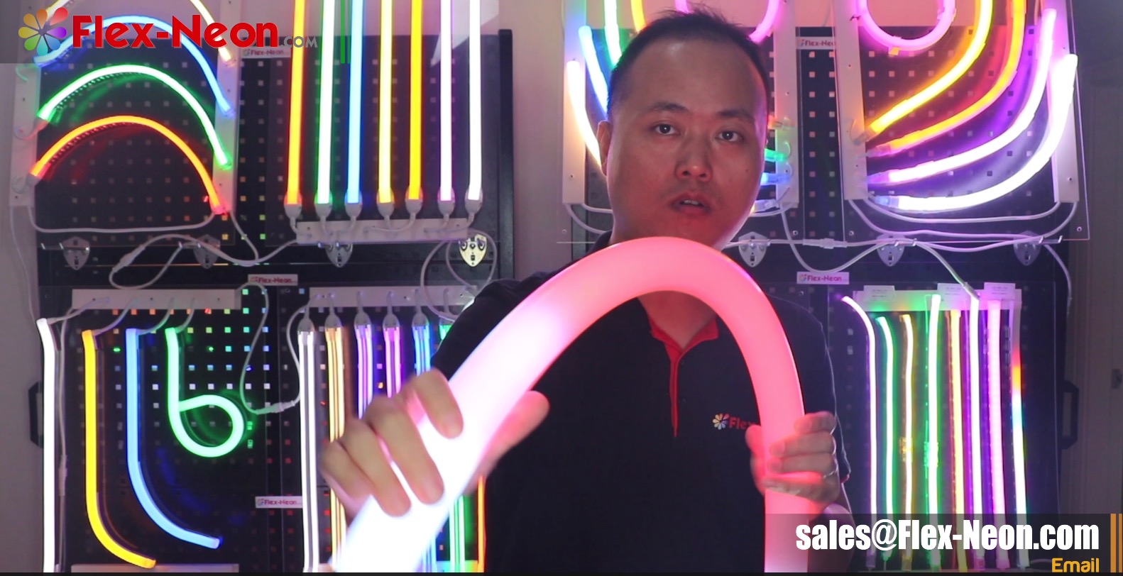 Super 360 Round Magic LED Neon Flex D40mm Silicon Jacket by Flex-Neon.com Red White