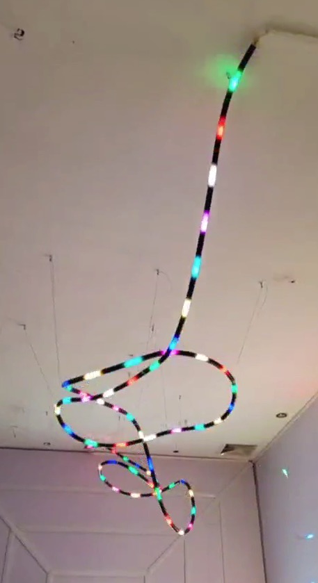 ceiling installation by Black Magic Round LED Neon Flex