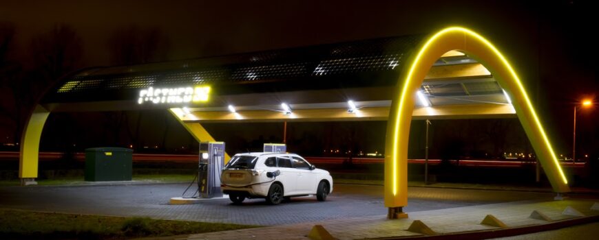 IP68 Waterproof LED Neon Flex project for Superfast Charging station Round vaulted roof