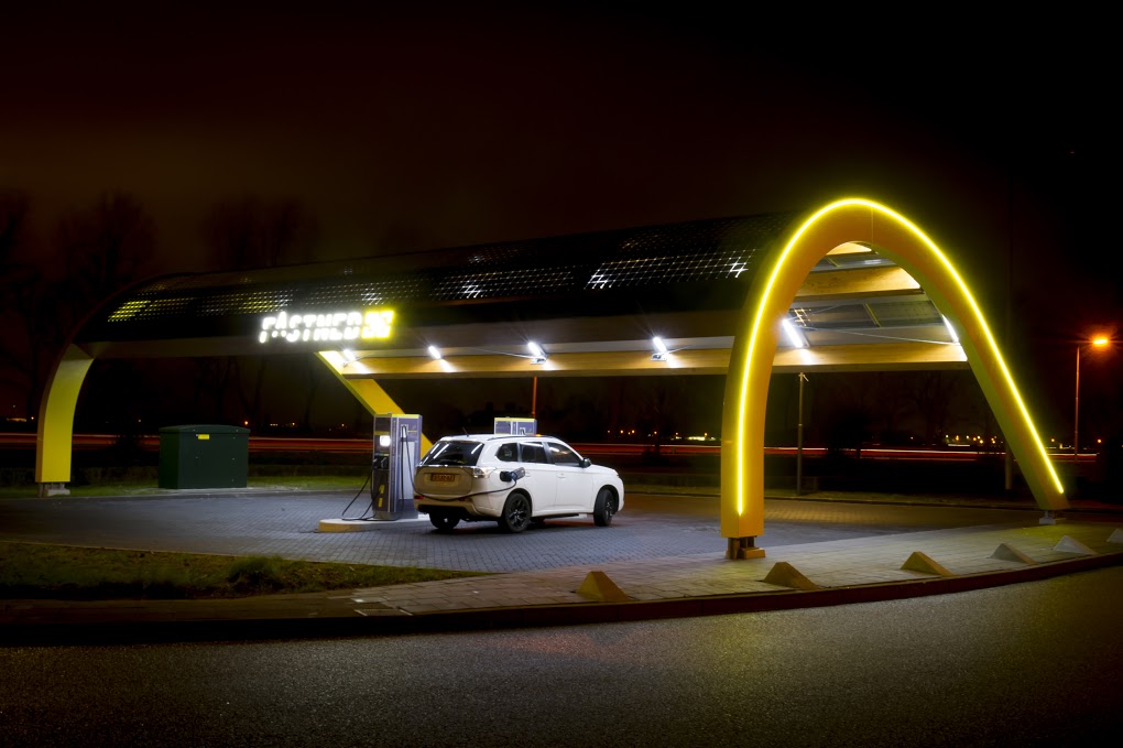 IP68 Waterproof LED Neon Flex project for Superfast Charging station Round vaulted roof