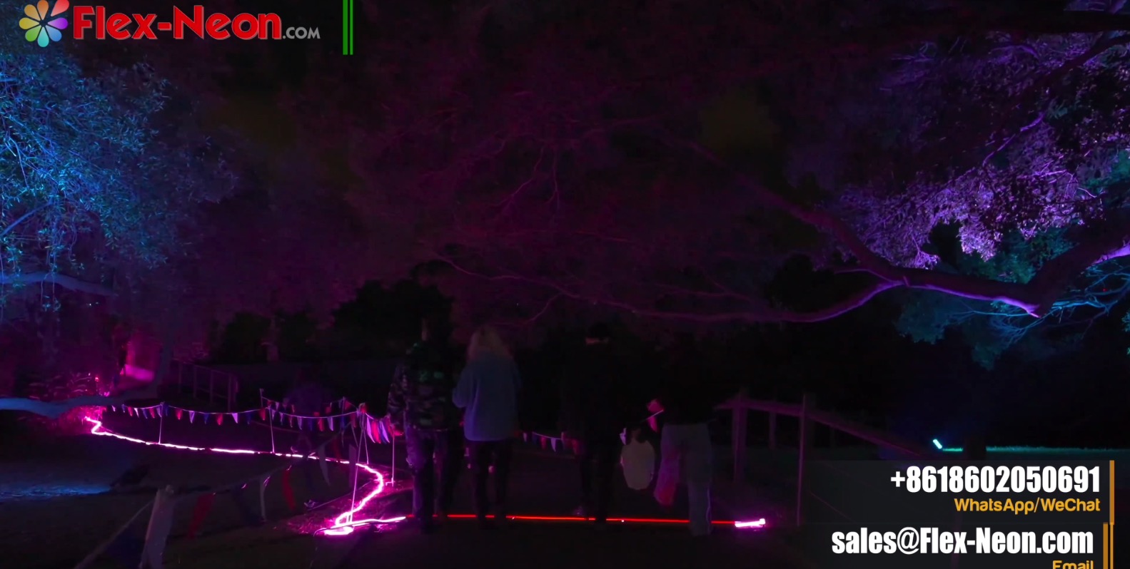 E series RGB LED Neon Flex IP68 for Noel Sydeny 2022 Royal Botanic Garden by Flex-Neon.com